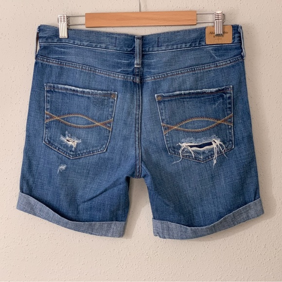 Abercrombie & Fitch Denim Distressed Blue Jean Shorts Size 4 / 27 - Picture 10 of 10